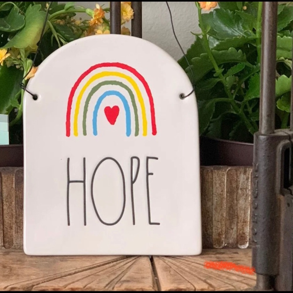 Rainbow Heart Hope Rae Dunn Wall Hanging